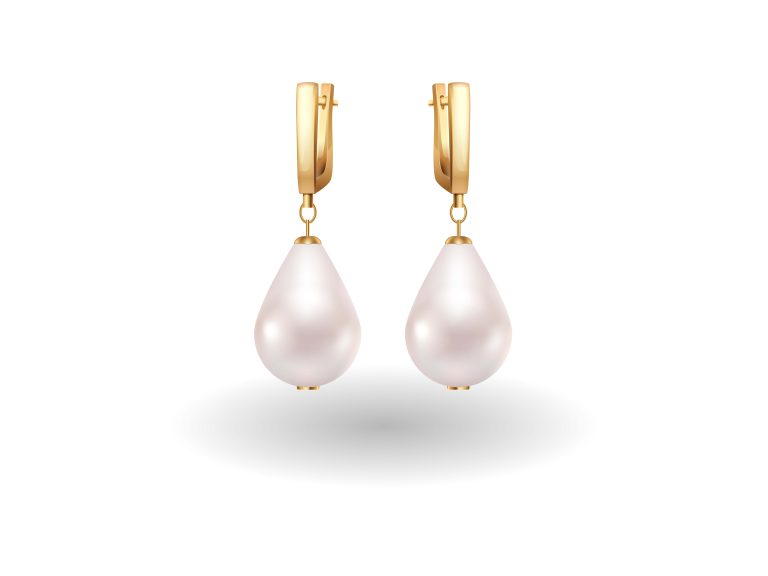 Rose Gold Pearl Drop Earrings