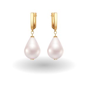 Rose Gold Pearl Drop Earrings