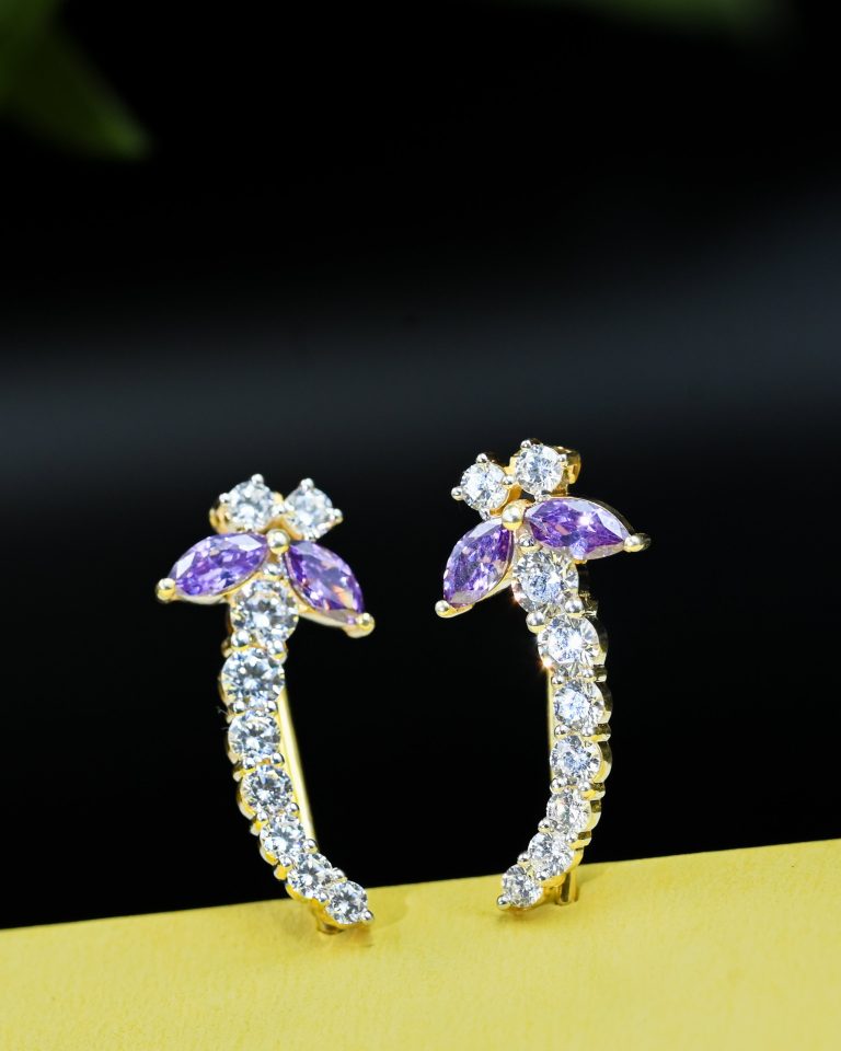 Amethyst Curve Studs