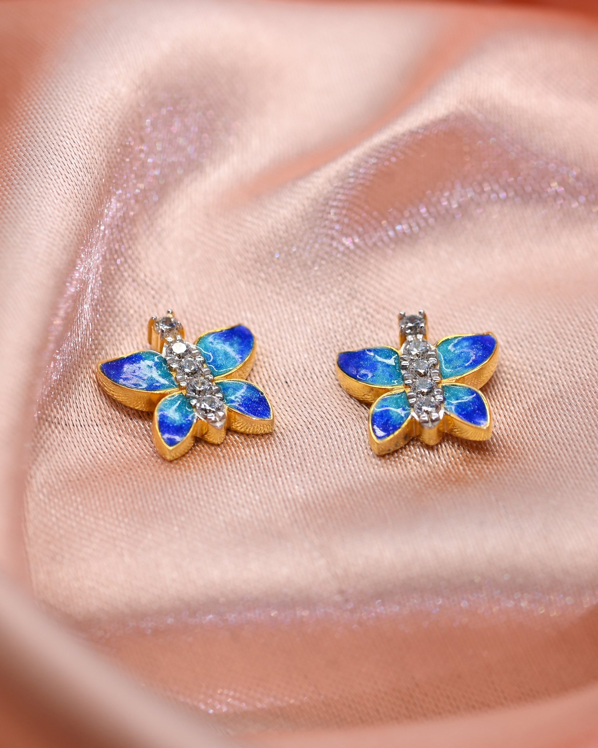 Azure butterfly studs