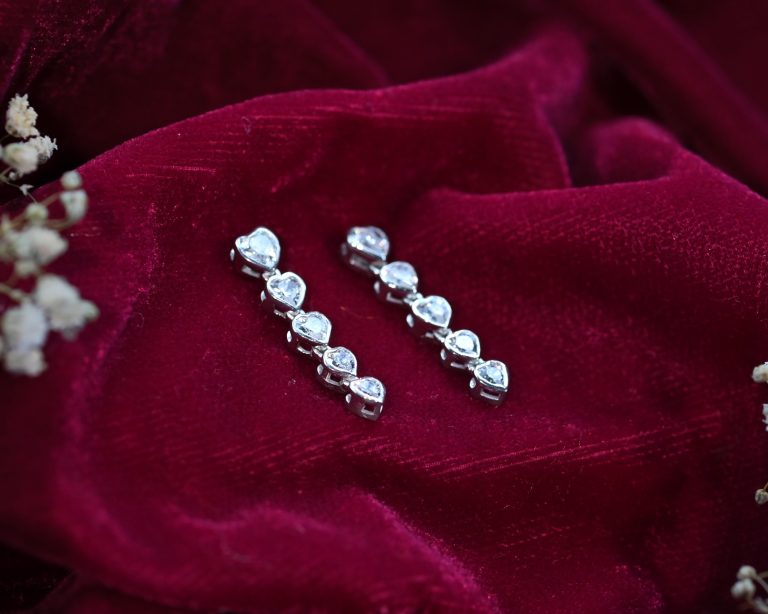 Crystal Heart Cascade Studs