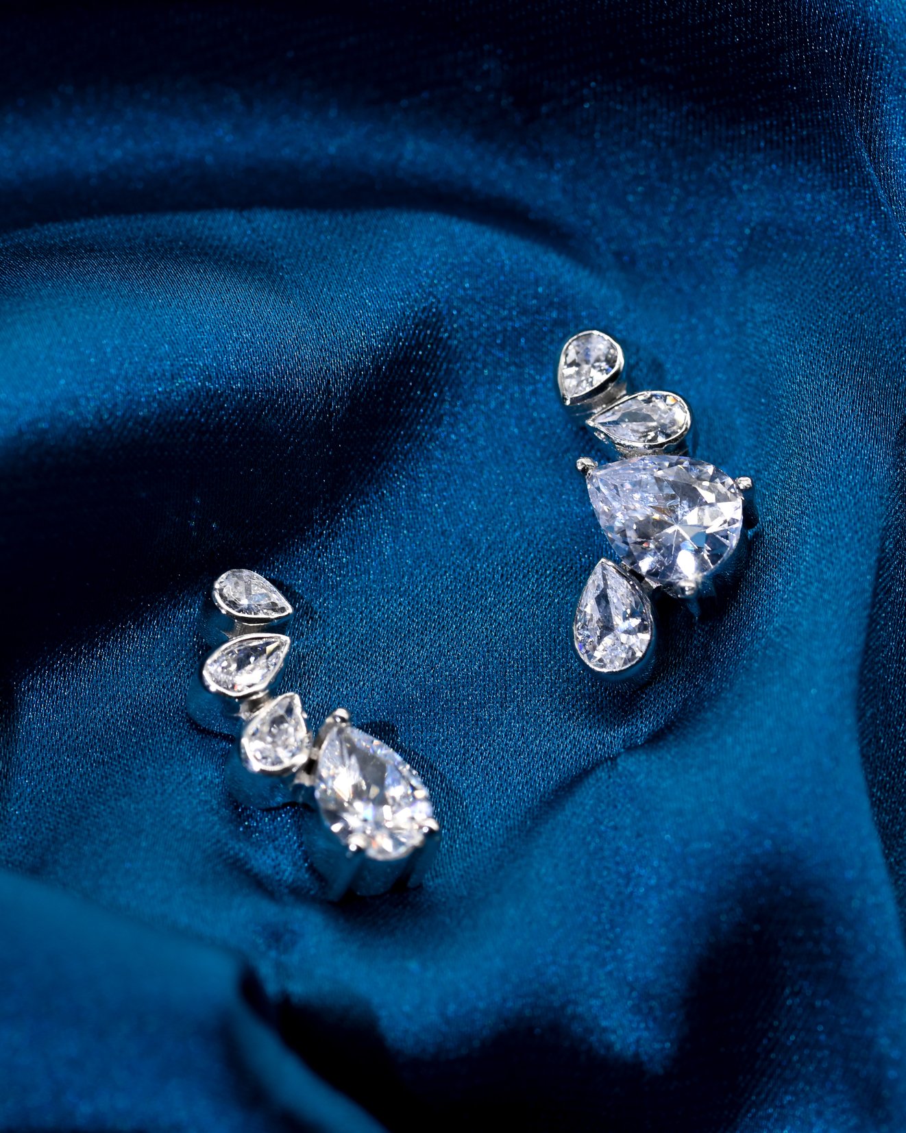 Crystal Teardrop Cascade Studs